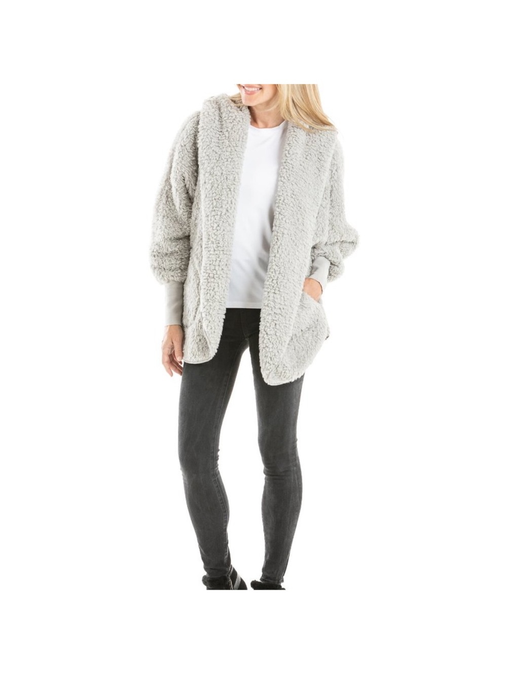 Katydid Sherpa Body Wrap/Cardigan Hoodie - Picture 2 of 7